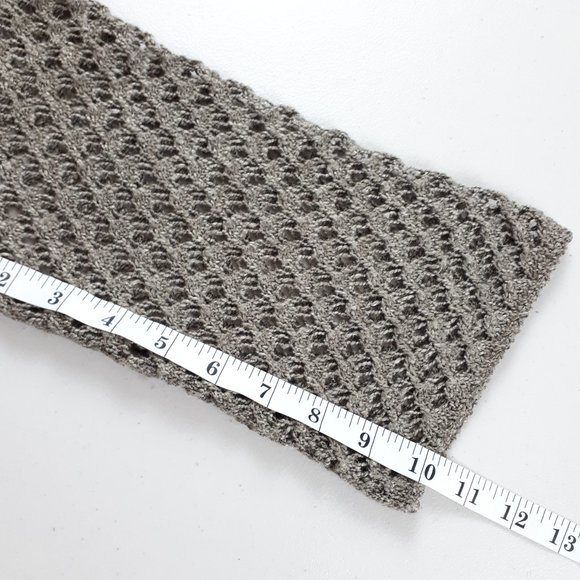 JANA Taupe Open Front Crochet Cardigan - Picture 6 of 14